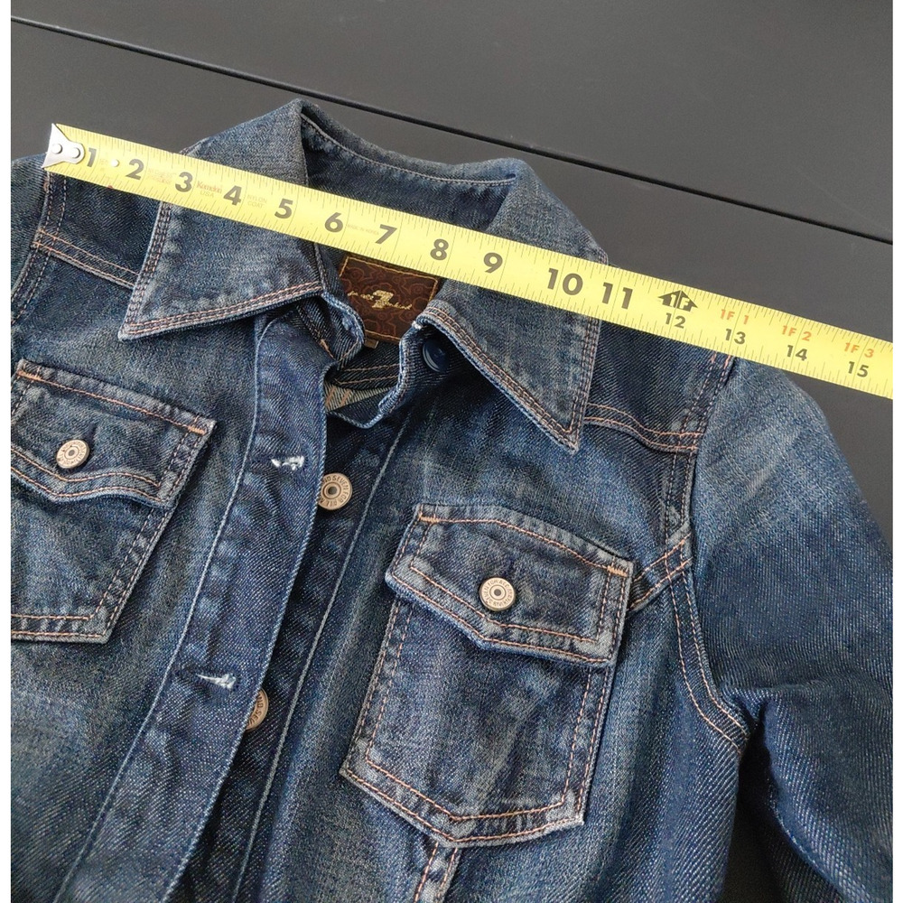 7 For All Mankind Jean Dress SMALL Mini Button Up Denim RARE Countryside Belted - Picture 8 of 16